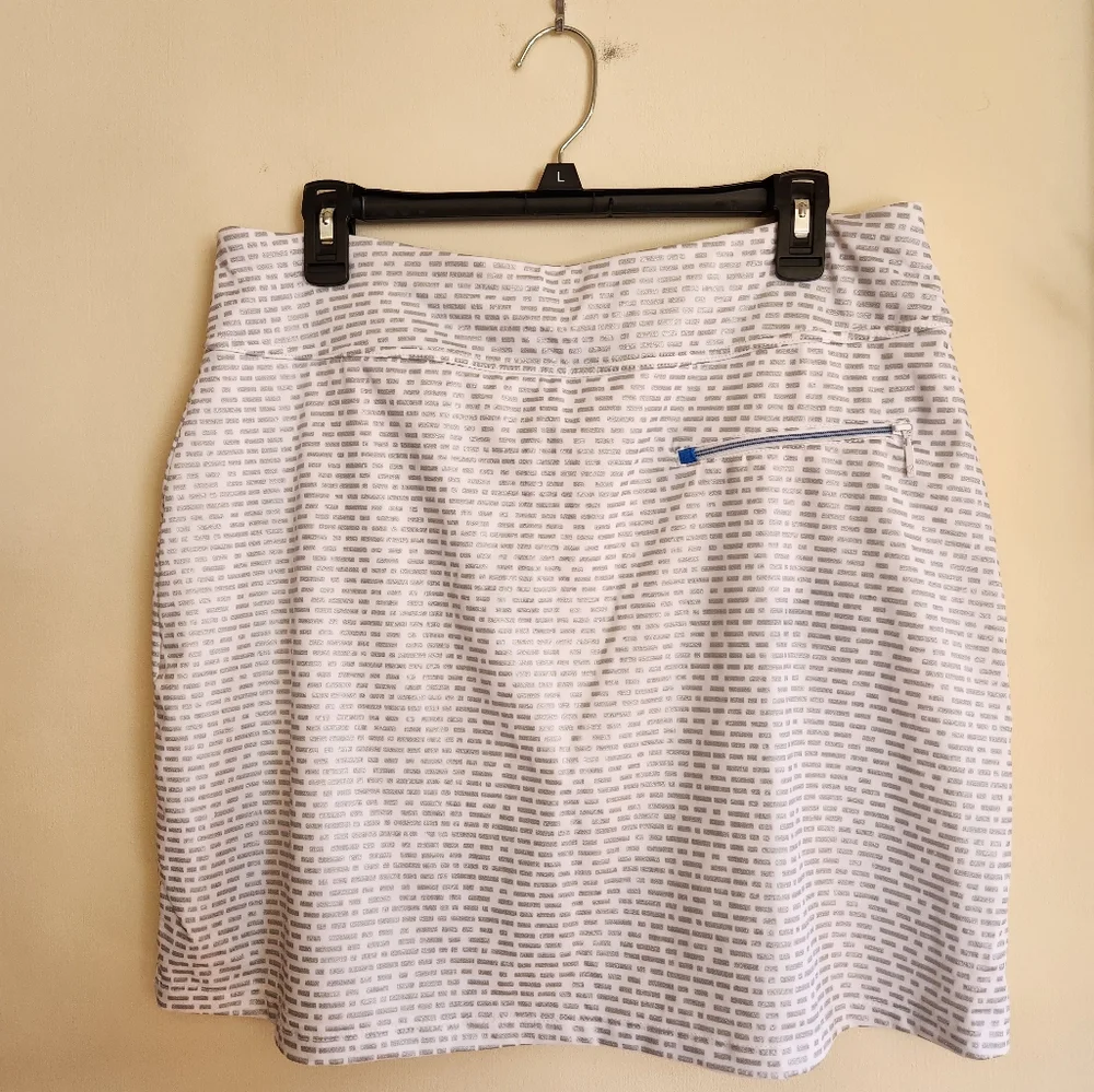 GGblue Luxe Sport Womens Golf Tennis Skort White Silver Large